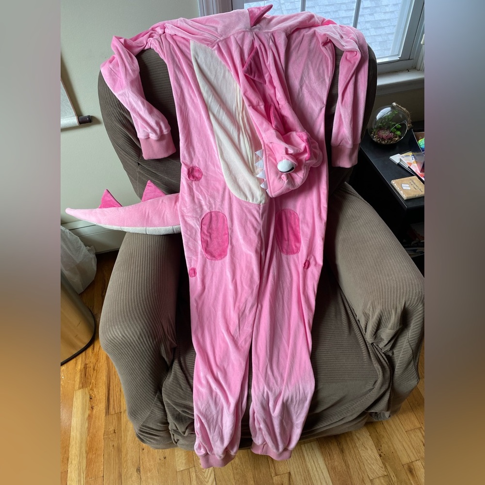Women’s Pink Dinosaur Costume Adult Onesie